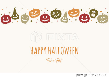 Background with funny pumpkins and wishes. Halloween card. Vector Background with funny pumpkins and wishes. Halloween card. Vector 94764003