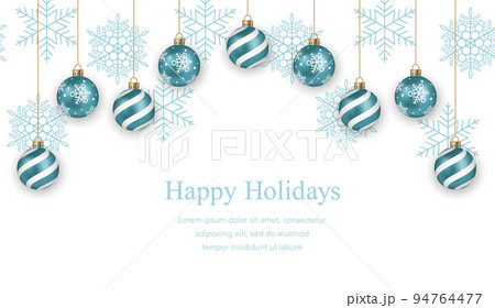 テキストスペース付きシームレスなクリスマスボールの背景 94764477