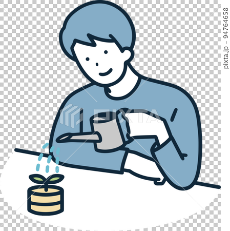 A man who raises money Investment Simple illustration 94764658