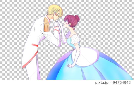 Prince kissing the back of the princess's hand 94764943