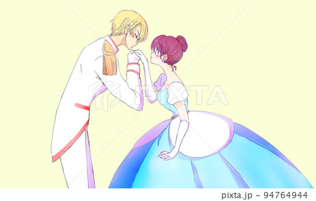 お姫様の手の甲にキスする王子様 お姫様の手の甲にキスする王子様 94764944