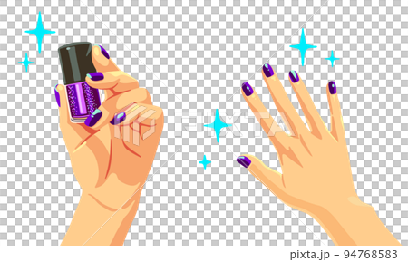 手 A 與紫色修指甲 94768583