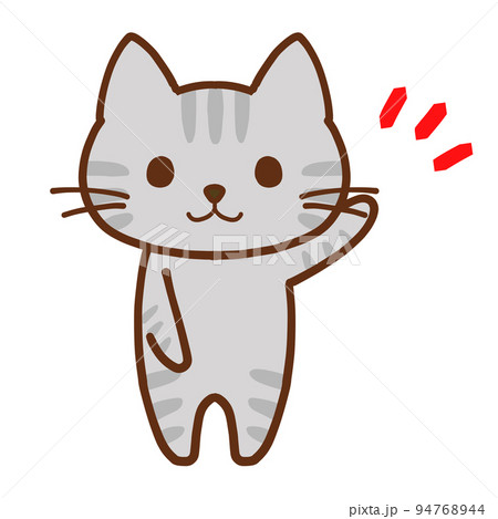 ワンポイントを伝えるかわいいトラ猫 94768944