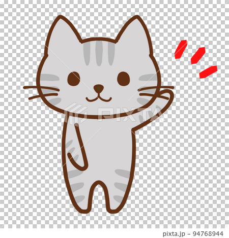 ワンポイントを伝えるかわいいトラ猫 94768944