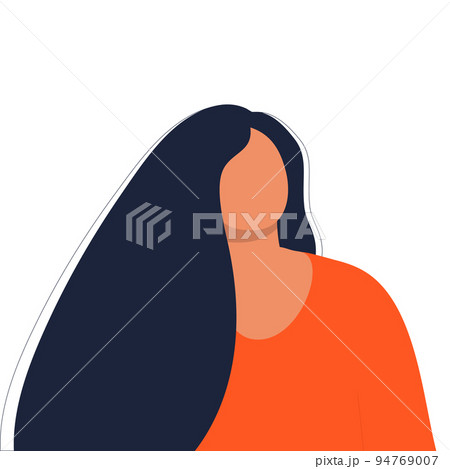 Young female faceless person on white background.のイラスト素材 [94769007] - PIXTA