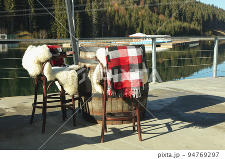 Relax place near lake in mountain resort Relax place near lake in mountain resort 94769297