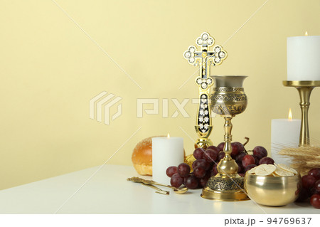 Concept or composition of Eucharist, space for text Concept or composition of Eucharist, space for text 94769637