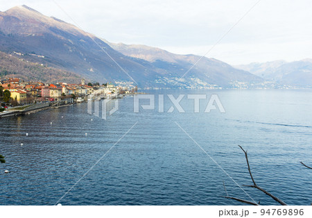 mountain lake maggiore in winter afternoon. Cannobio. Piamonte. Italy mountain lake maggiore in winter afternoon. Cannobio. Piamonte. Italy 94769896