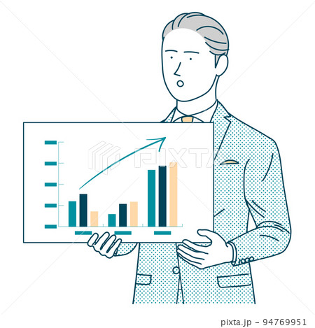 上昇するグラフ_スーツを着たビジネスパーソン 94769951