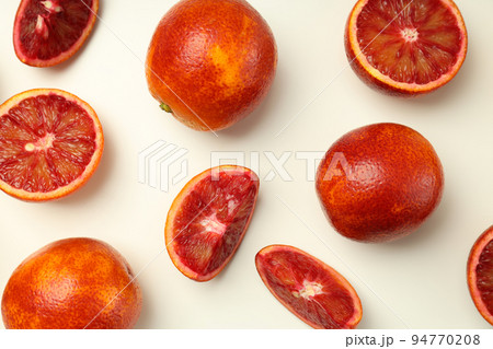 Concept of citrus fruit, red orange on white background 94770208