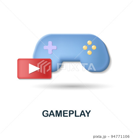 Gameplay icon. 3d illustration from blogger collection. Creative Gameplay 3d icon for web design, templates, infographics and more 94771106