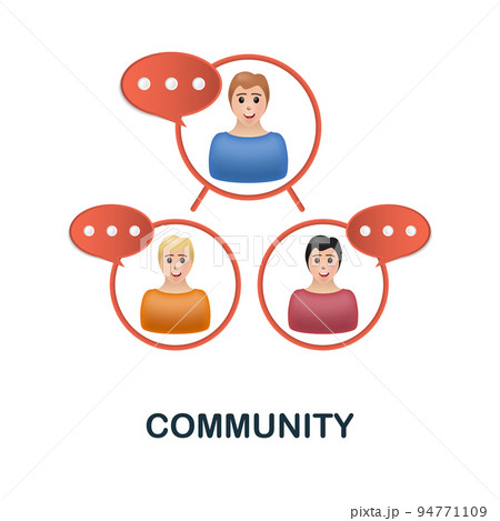 Community icon. 3d illustration from blogger...のイラスト素材 [94771109] - PIXTA