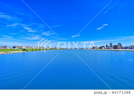 淀川と青空の風景写真 【大阪風景写真】 淀川と青空の風景写真 【大阪風景写真】 94771399