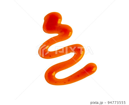 Tomato sauce or ketchup isolated on white background with clipping path, ingredients for cooking. 94773555