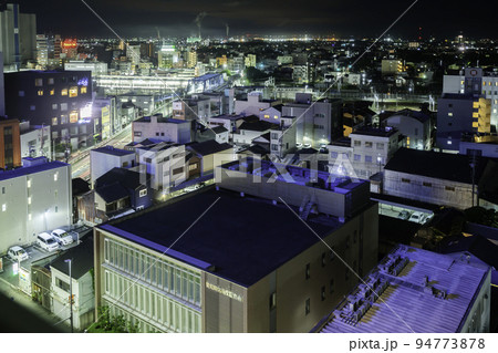 豊橋の町並み　城海津跨線橋　愛知県豊橋市 94773878