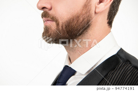 hair and beard care. formal businessman isolated on white. 94774191