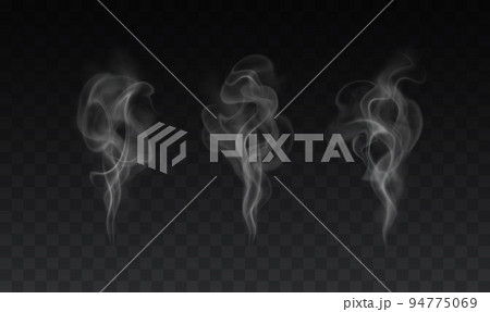 Vector set of realistic smoke effects on dark background 94775069