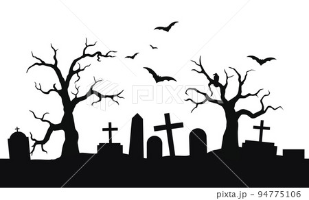 spooky cemetery clipart