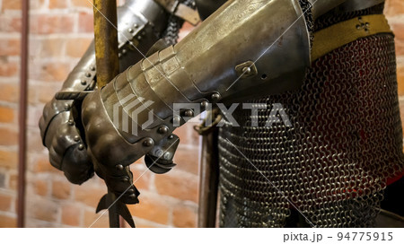 metal armor close-up. medieval knight armor metal armor close-up. medieval knight armor 94775915
