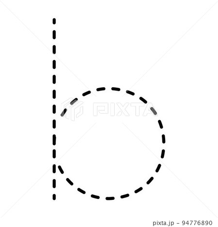 Tracing Alphabet lowercase small letter b prewriting dotted line element for kindergarten, preschool and Montessori school kids worksheet for handwriting practice activity. 94776890