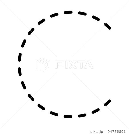 Tracing Alphabet lowercase small letter c - Stock Illustration 