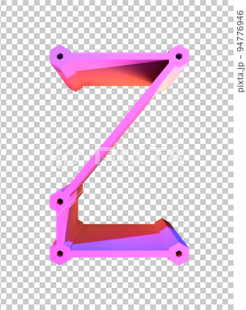 3D rendering decorative letter on transparent background. 94776946