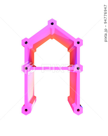3D rendering decorative letter on transparent background. 94776947