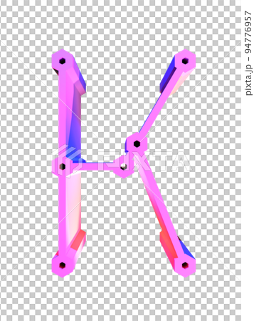 3D rendering decorative letter on transparent background. 3D rendering decorative letter on transparent background. 94776957