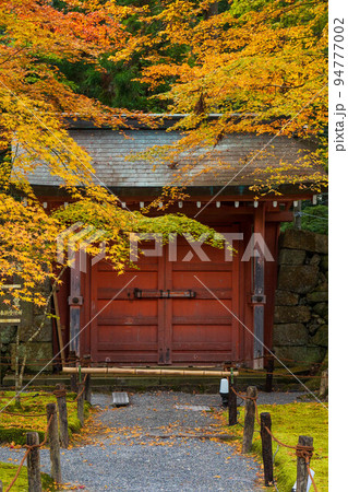 京都大原の秋　紅葉の三千院　朱雀門 94777002
