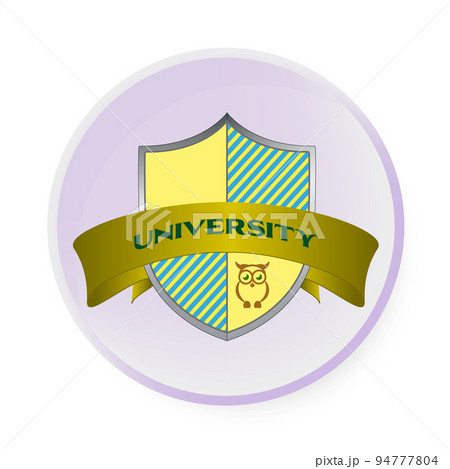 Security shield and yellow ribbon, science logo, university 94777804