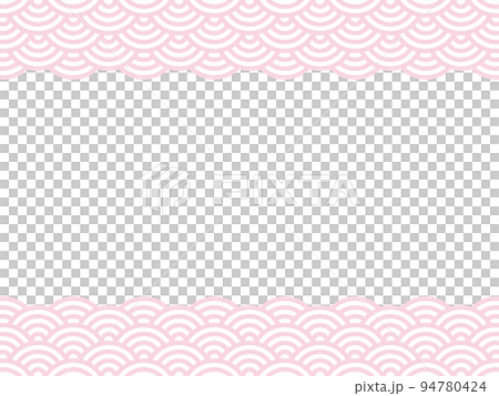 Seigaiha 框架可愛的粉紅色 94780424