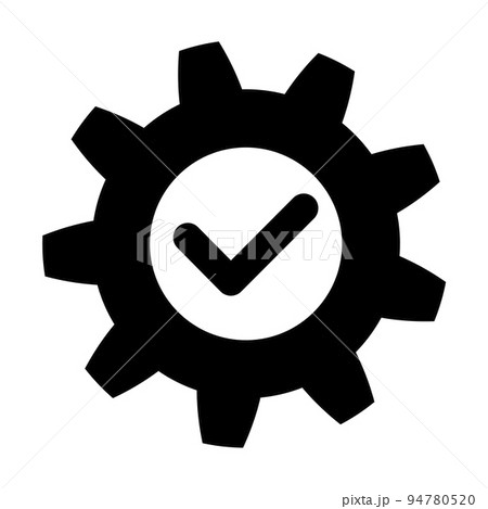 Gear with check icon. Successful process symbol 94780520