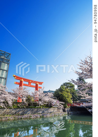 京都岡崎 春の琵琶湖疏水と平安神宮大鳥居 京都岡崎 春の琵琶湖疏水と平安神宮大鳥居 94780998