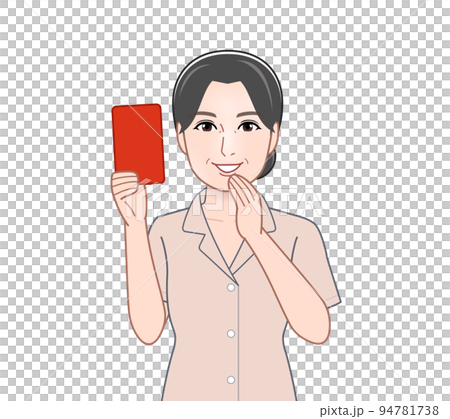 woman holding red card woman holding red card 94781738