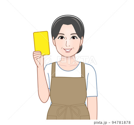 イエローカードを持った女性 94781878
