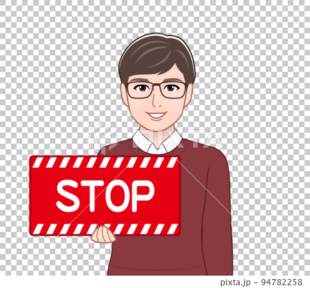 man with stop sign 94782258