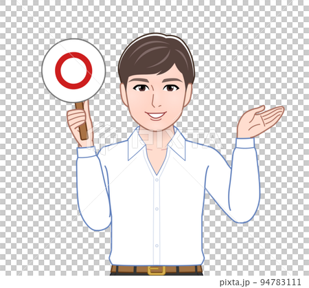 一個有正確/錯誤判斷板的人 一個有正確/錯誤判斷板的人 94783111