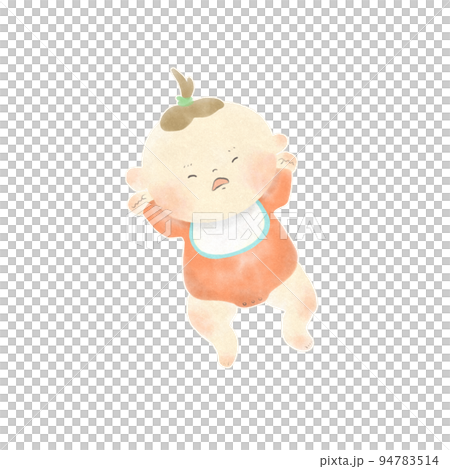 Watercolor hand-drawn illustration material of a fussy baby 94783514