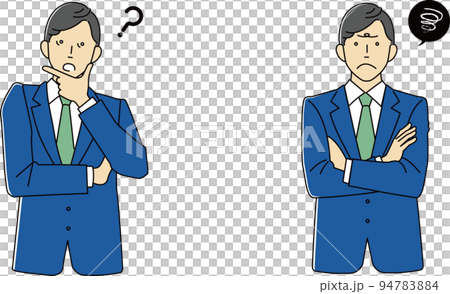 わからない・困った顔のビジネスマン(カラー) わからない・困った顔のビジネスマン(カラー) 94783884