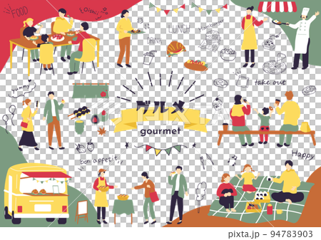 食事を楽しむ人達 94783903