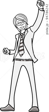 ポジティブなポーズのビジネスマン ポジティブなポーズのビジネスマン 94786242
