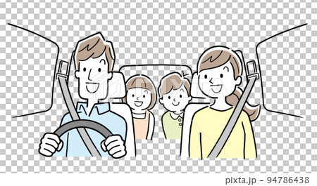 Vector illustration material: family of four going out by car Vector illustration material: family of four going out by car 94786438