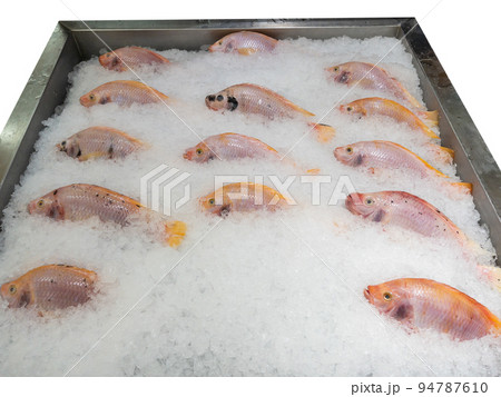 Seafood on ice at the fish market. Seafood on ice at the fish market. 94787610