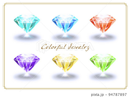 宝石　カラフル　ダイヤカット　6種セット　 94787897
