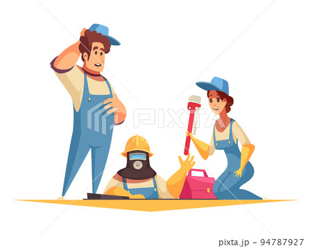 Plumbers Cartoon Illustration Plumbers Cartoon Illustration 94787927