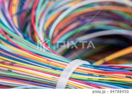 Bunch of colored cables close-up 94788450