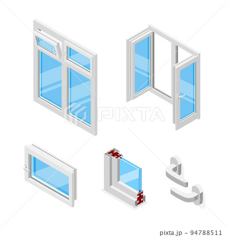 Plastic Windows Isometric Set Plastic Windows Isometric Set 94788511