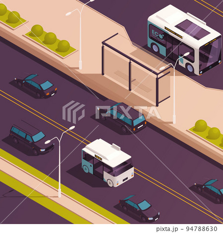 Sustainable Public Transport Isometric 94788630
