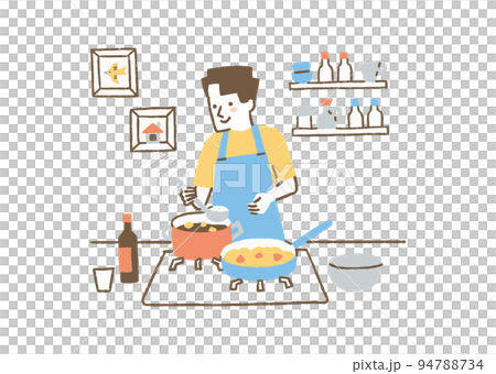 料理が得意な男性_色 94788734