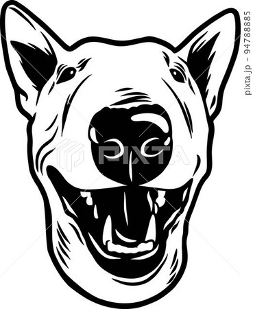Bull Terrier - Funny Dog, Vector File, Cut Stencil for Tshirt 94788885
